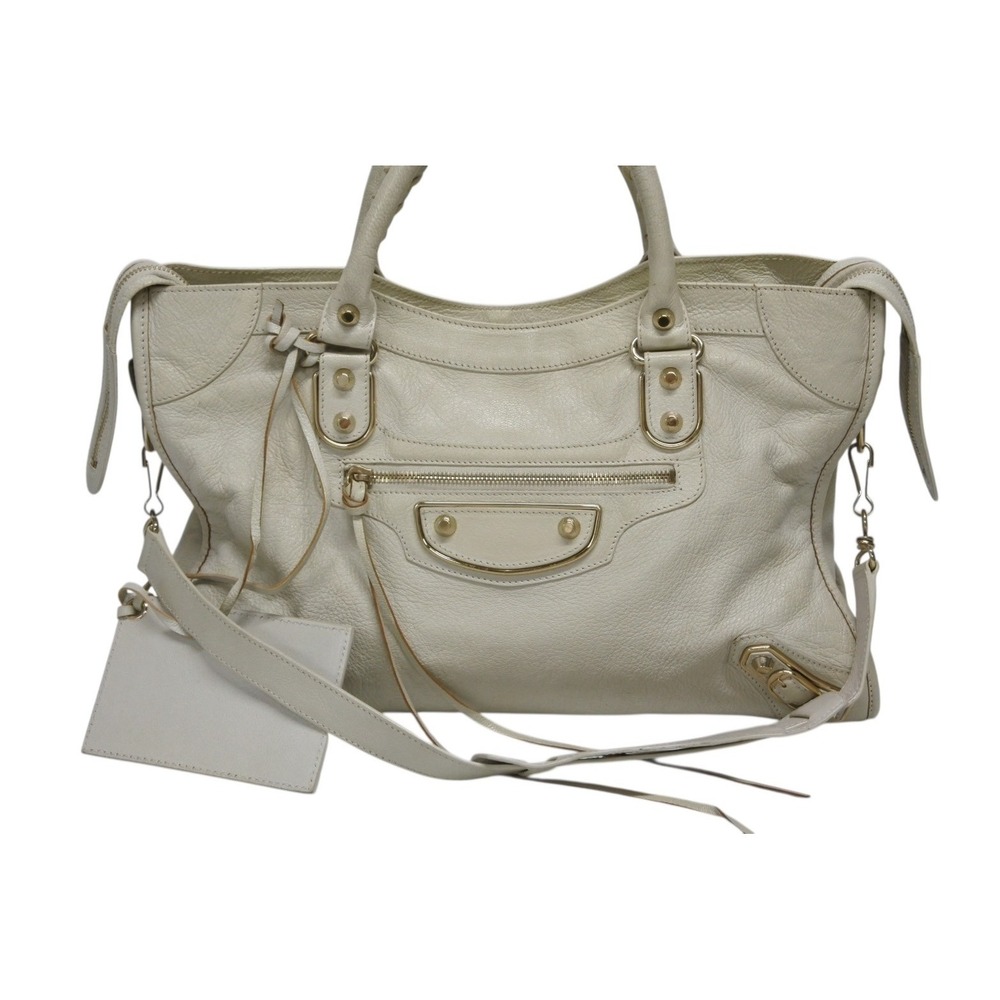 BALENCIAGA THE CITY Bag White Leather - Picture 2 of 10